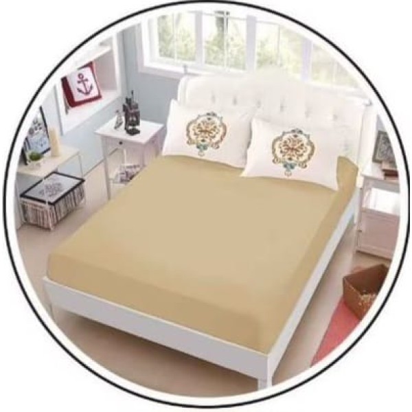 Set lenjerie de pat, din bumbac finet, uni, 6 piese, pat 2 persoane, cu elastic, 180x200x25 cm, cod NH64