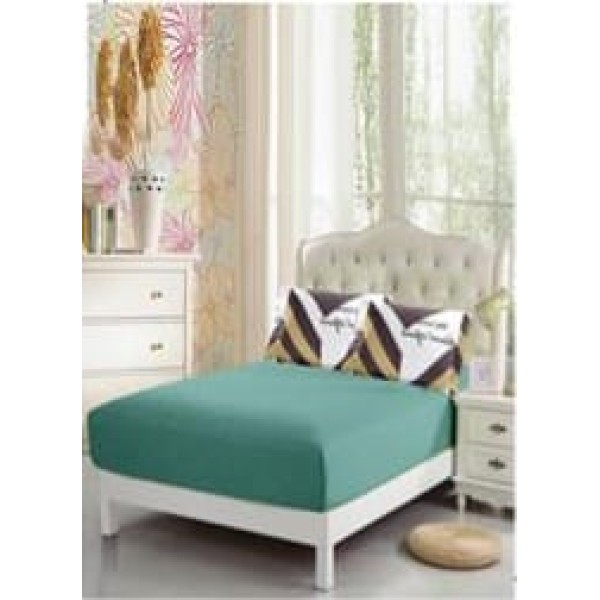 Lenjerie de pat 2 persoane, bumbac finet, 6 piese cu elastic, multicolor, geometric, cod B-556