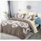 Lenjerie de pat 2 persoane, bumbac finet, 6 piese cu elastic, gri, inimioare, cod B-34