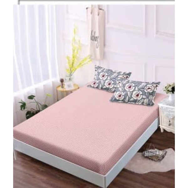 Lenjerie de pat 2 persoane, bumbac finet, 6 piese cu elastic,imprimeu floral cod B-601