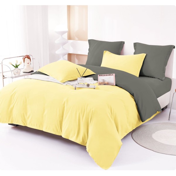 Lenjerie  finet 6 piese, uni, galben, cod E-9