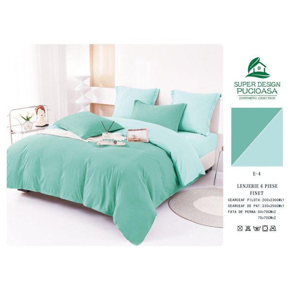 Lenjerie Finet, 6 Piese, verde, uni,cod E4
