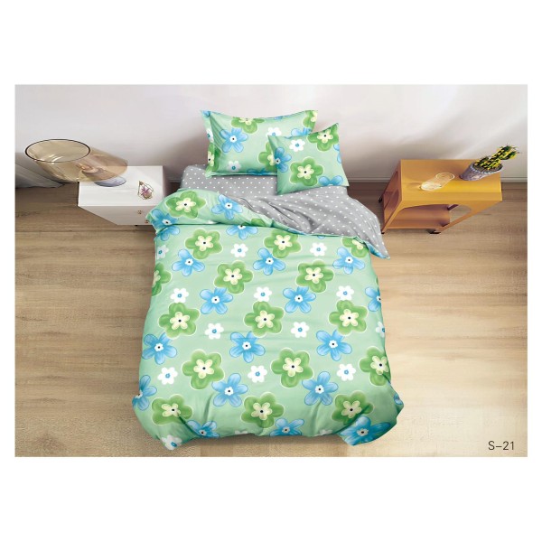 Set lenjerie de pat, din bumbac finet, 4 piese pat 1 persoana, 160x200, cod S21