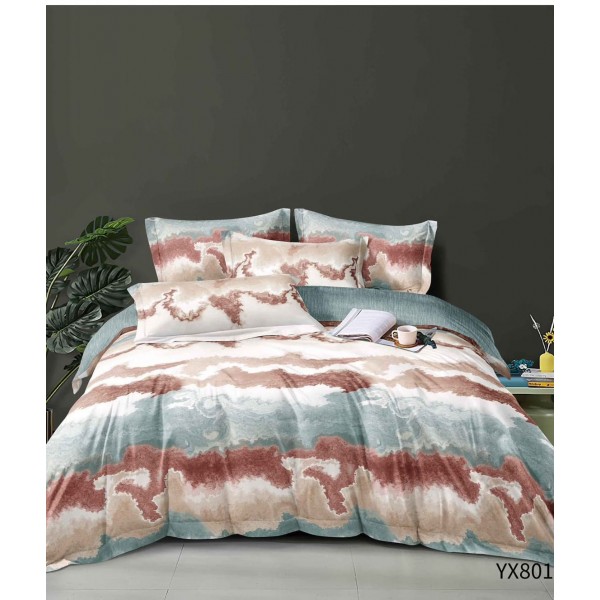 Set lenjerie de pat, din bumbac finet, 4 piese pat 1 persoana, 140x200, cod S39