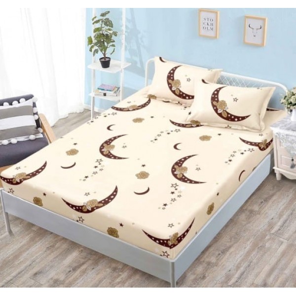 Carceaf cu elastic, bumbac finet, 160x200cm,2 fete de perna 50x70 cm cod D3005