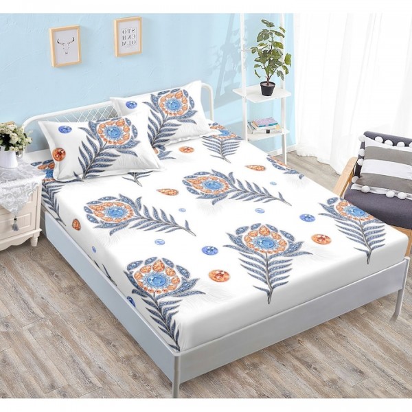 Carceaf cu elastic, bumbac finet, 160x200cm,2 fete de perna 50x70 cm cod H97